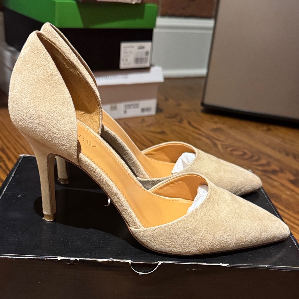 J. Crew Women's Beige Suede Heels - Picture 2 of 3